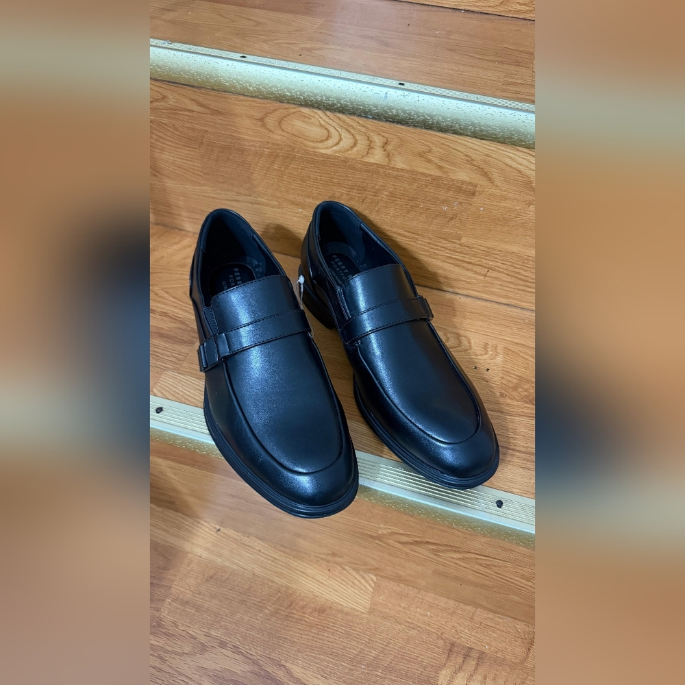 NWT Perry Ellis Men's Classic Black Slip-On Loafers SIZE 10 wide